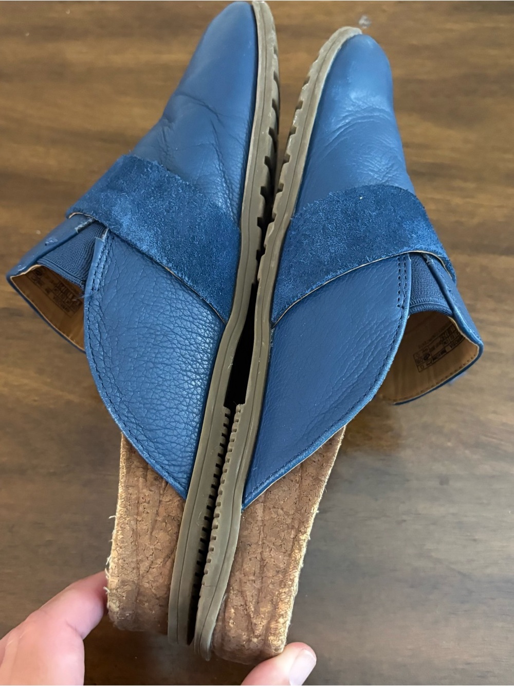 Vionic Ambrosia Blue Leather Slip On Mules Clogs Shoes Womens Size 8.5 Casual - Picture 6 of 8